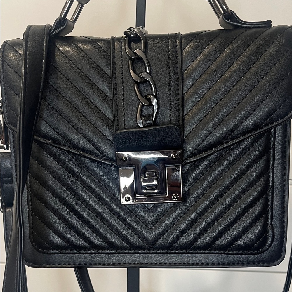 Quilted Leather Crossbody - Top Handle Satchel - Shoulder Purse - Picture 2 of 11